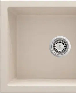 Kuchynské drezy DEANTE DEANTE - Evora beige - Granitový drez s odkvapkávačom ZQJ_511A
