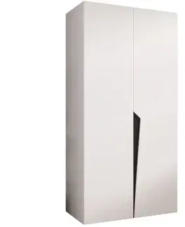 Šatníkové skrine Skriňa Piano 1-100 biela/čierna