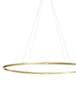 Závesné svietidlá Dizajnové závesné svietidlo mosadzné 120 cm vrátane LED 3-stupňové stmievateľné - Ovallo