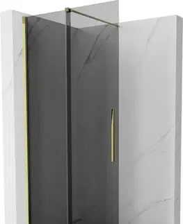 Sprchové dvere MEXEN/S - Velar Sprchová zástena posuvná Walk-in 70 x 200, grafit 8 mm, zlato 871-070-000-43-50