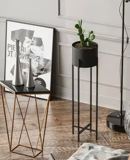 Kvetináče a truhlíky Kovový stojan na kvety GED-025 Loft black