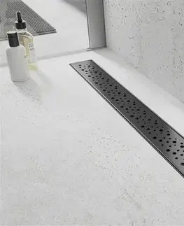 Sprchovacie kúty MEXEN/S - Flat M12 odtokový žľab 100 cm čierna 1721100-15