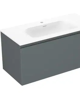 Kúpeľňový nábytok MEXEN/S - Orio kúpeľňová skrinka 100 cm s umývadlom Vela, 1 šuplík, grafit mat/biela mat 91A10-10047-1-BF66-W23M01