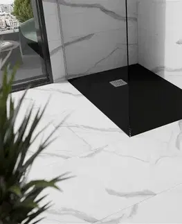 Vane MEXEN - Stone+ sprchová vanička obdĺžniková 140x80, čierna 44708014