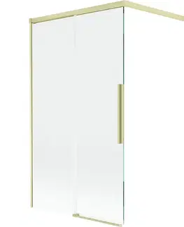 Sprchové dvere MEXEN/S - Rox vaňová zástena 2-krídlová posuvná 100 x 150, transparent, zlatá kartáčovaná 8C9-100-003-55-00