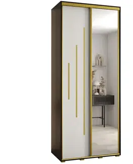 Šatníkové skrine Skriňa 45 Canaris 13 110 čierna/biela/gold