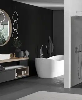 Sprchové dvere MEXEN/S - Kioto L Sprchová zástena WALK-IN 70 x 200, grafit, nikel kartáčovaná 800-070-103-97-40