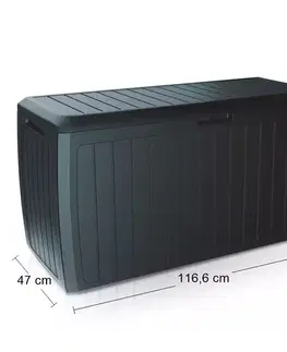 Záhradné úložné boxy NABBI MBBD290 záhradná truhlica 290 l antracit