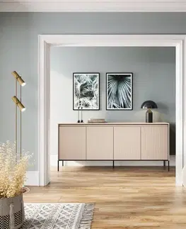 Komody Dig-net nábytok Komoda SWING TR-04 s LED osvetlením | béžová