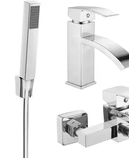 Kúpeľňové batérie MEXEN/S - Libra R77 Set umývadlovej a vaňovej batérie s príslušenstvom, chróm 745103R77-00
