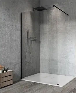 Sprchové dvere GELCO - VARIO BLACK jednodielna sprchová zástena na inštaláciu k stene, číre sklo, 1000  GX1210GX1014