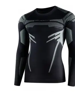 Dámske spodky Pánske funkčné tričko Brubeck Dry s dlhým rukávom Black/Graphite - M