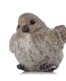 Ďalšie vianočné zvieratká Kinekus Postavička vtáčik 11x5x6cm polyrezín hnedá