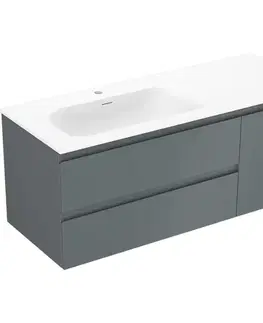 Kúpeľňový nábytok MEXEN/S - Orio kúpeľňová skrinka 120 cm s umývadlom Vela ľavá, 2S, 1D, grafit mat/biela mat 91A13-12047-3-BBFFF66-W23L01