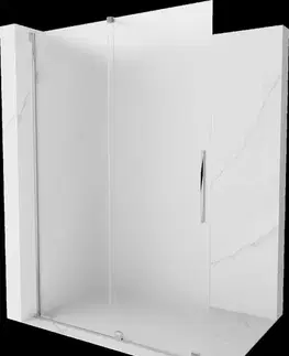 Sprchové dvere MEXEN/S - Velar Sprchová zástena posuvná Walk-in 140 x 200, dekor 8 mm, chróm 871-140-000-33-01