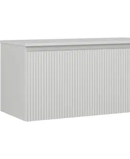 Kúpeľňový nábytok MEXEN/S - Rivel kúpeľňová skrinka pod umývadlo 100 cm s doskou, 1 šuplík, reliéf, šedá mat 91A20-10047-1-BFC62