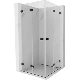 Sprchovacie kúty MEXEN/S - Lunar-F Duo sprchovací kút skladacie dvere 95 x 95, transparent, čierna 836-095L-095P-70-00