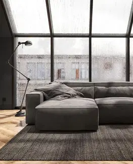 Rohové sedacie súpravy DELIFE Rohová pohovka Sirpio 230x155 cm mikrovlákno khaki-hnedá variabilné ležadlo s taburetom