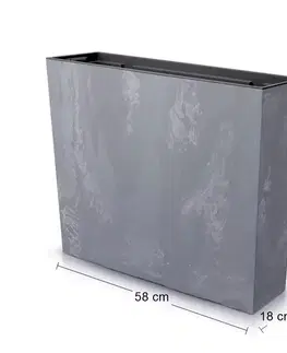 Kvetináče a truhlíky NABBI DUC600TE plastový kvetináč 60 cm tmavosivá
