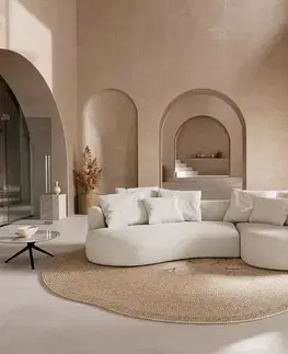 Veľké pohovky DELIFE Pohovka Edina 330x170 cm bouclé bielo-krémová