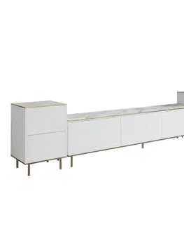 Obývacie steny TV skrinka / Obývacia stena Imaj - Marble, White