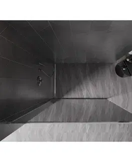 Sprchové dvere MEXEN/S - Kyoto-F Sprchová zástena WALK-IN s rámom 70 x 202, grafit 8 mm, chróm 800-070-104-01-40