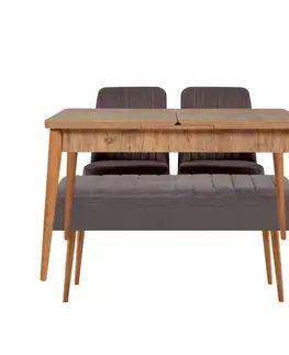 Jedálenské sety Jedálenský set s rozkladacím stolom a stoličkami (4 kusy) Vina 0701 - 3 - Anthracite, Atlantic