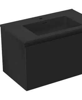 Kúpeľňový nábytok MEXEN/S - Orio kúpeľňová skrinka 80 cm s umývadlom Otis, 1 šuplík, čierna mat 91A10-08047-1-BF71-W18M71