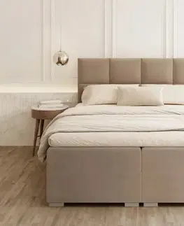 Postele FDM Manželská posteľ PORTLAND Boxspring | Mouse 180 x 200 cm