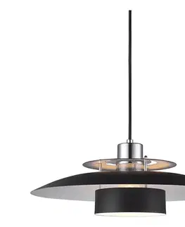 Svietidlá Halo Design 990259 - Závesný luster SORUP 1xE27/40W/230V pr. 40 cm čierna/lesklý chróm 990259