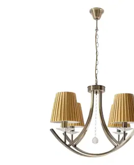 Svietidlá  Luster na reťazi VITORIA 4xE14/40W/230V žltá/mosadz 34-44884