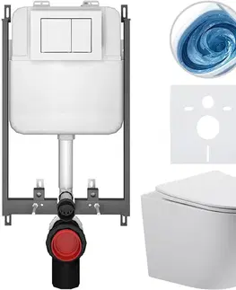 Záchody CERANO - Kompletný WC set Basic/Cesso - biela lesklá - WC tlačidlo Maxio/Biela - na zamurovanie - 49x36 CER-8050BD85986