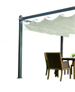 Záhradné pergoly Hliníková pergola so zaťahovacou strechou 3,92 x 2,92 m Dekorhome