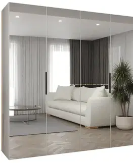 Šatníkové skrine Skriňa Marbella III 250 biela/čierna