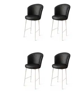 Barové stoličky Bar Stool Set (4 Pieces) Uras - Black, White