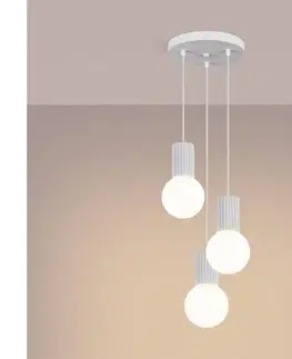 Svietidlá  SL.1710 - Luster na lanku HALO 3xG9/8W/230V pr. 25 cm biela SL.1710
