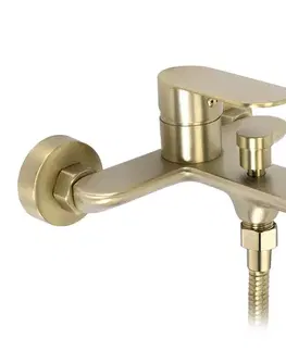 Kúpeľňové batérie REA - Vaňová nástenná batéria DROP Brush Gold REA-B6399
