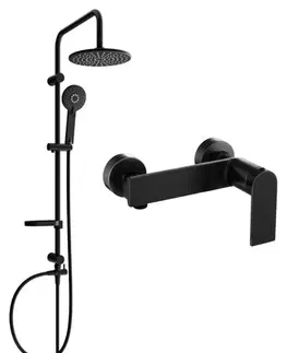 Sprchy a sprchové panely MEXEN/S - Carl sprchový stĺp vrátane sprchovej batérie Zero, čierna 71140240-70