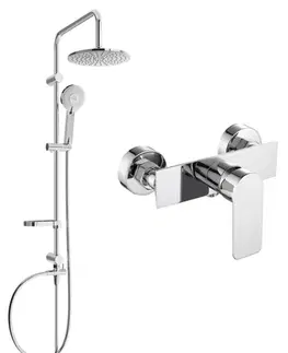 Sprchy a sprchové panely MEXEN/S - Carl sprchový stĺp vrátane sprchovej batérie Alfa, chróm 745740240-00