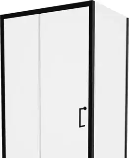 Vane MEXEN/S - Apia Sprchovací kút 140x100, transparent, čierna + vanička so sifónom 840-140-100-70-00-4070B