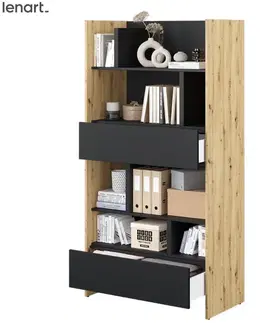 Nábytok Dig-net nábytok Regál Lenart BED CONCEPT BC-28 | dub artisan / čierna