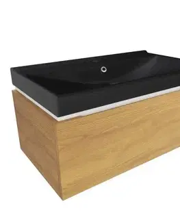 Kúpeľňový nábytok Kúpeľňová skrinka s umývadlom SAT Feel 80x30x46 cm dub medový mat SATFEEL80DMU1MB SATFEEL80DMU1MB