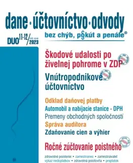 Dane, účtovníctvo Dane účtovníctvo odvody 11/12 2023 - Škodové udalosti v zákone o dani z príjmov - Kolektív autorov