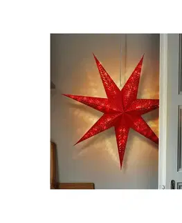 Vianočné osvetlenie  LED vianočná hviezda červená 60 cm 20x LED 2x AA