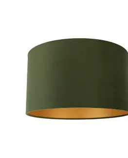 Tienidlo na lampu Zamatové tienidlo zelené 35/35/20 so zlatým interiérom