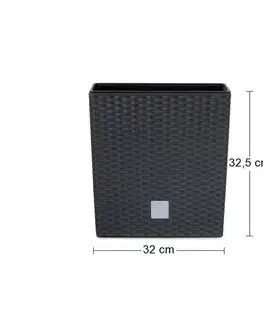 Kvetináče a truhlíky NABBI DRTS325L plastový kvetináč 32,5 cm antracit