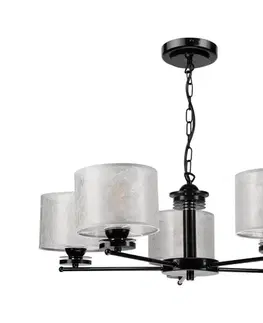Svietidlá  Luster na reťazi ROSA 5xE27/60W/230V čierna/šedá LM-5.8/ CZARNY