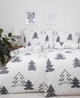 Obliečky MKLozkoviny.sk Francúzske flanelové obliečky - Stromček - 220 × 200 cm - 70 x 90 cm
