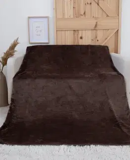 Deky MKLozkoviny.sk Deka mikroplyš Exclusive 150 × 200 cm – Laura tmavo hnedá