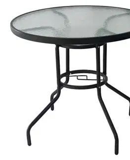 Záhradné stolíky KONDELA Borgen New Typ 2 záhradný stolík čierna